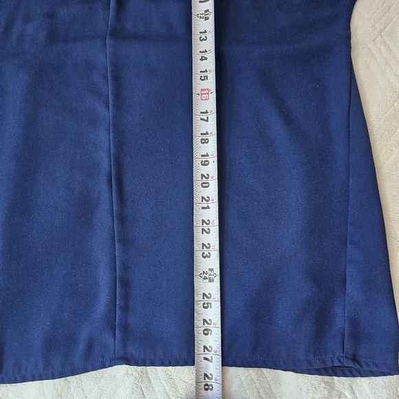 Worthington Navy Blue V-Neck Short Sleeve Blouse Size Med - Picture 6 of 8